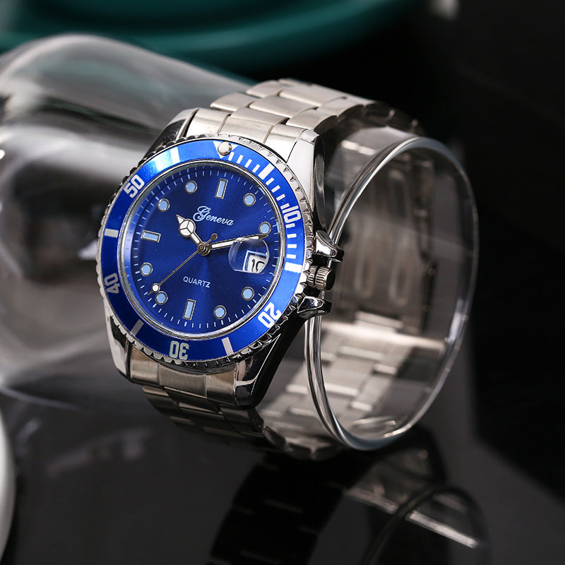 Luminous Business Fashion Steel Belt Calendar Quartz Watch