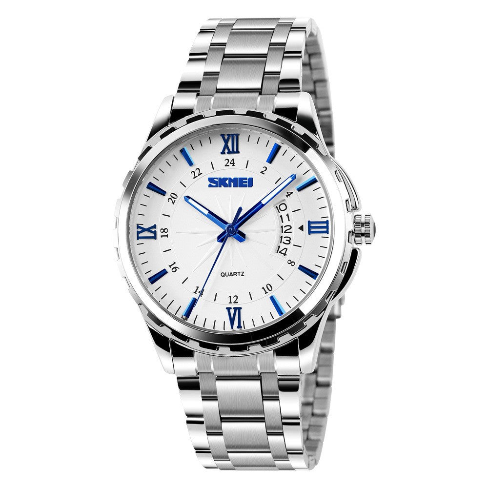 Men's Steel Belt Business Waterproof Calendar Quartz Watch
